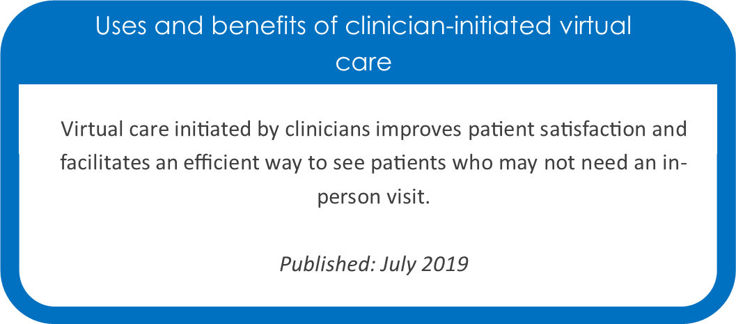 Benefits of clinician-initiated virtual visits